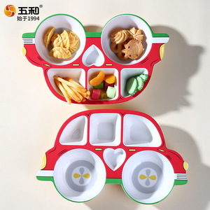 Wuhe Childrens Car Shaped Divided Plate Food Grade Drop Resistant For Kids Meals 2 4 Years - Product Image 1