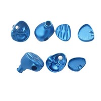 Boîtier d'écouteurs IEM en aluminium usiné CNC 5 axes sur mesure, coque métallique anodisée OEM