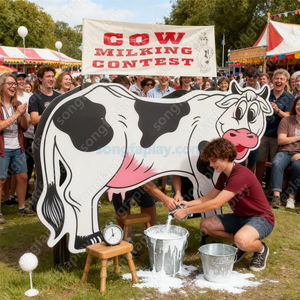 Máquina de Juego de Competición de Ordeño de PVC |   Concurso de Ordeño de Vacas, Carrera Doble |   Juego Interactivo de Carnaval al Aire Libre para Eventos y Fiestas | - Product Image 2