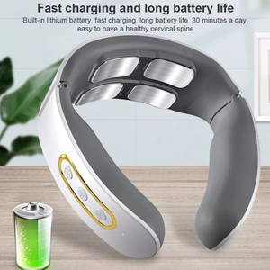 Máy Mát Xa Cổ Chữ U 4 Đầu Xung Điện Không Dây Thông Minh EMS Tần Số Thấp Tần Số Thấp Màu Trắng Tiện Dụng Mới Bán Chạy Nhất - Product Image 3