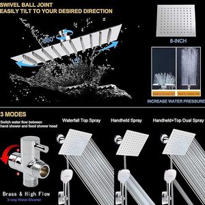 Ensemble de douche à effet pluie moderne en acier inoxydable SUS304, système mural haute pression pour projets hôteliers et d'appartements - Product Image 6