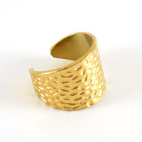 Bague vintage réglable en acier inoxydable, motif marteau personnalisé, plaqué or 18 carats, élégante bague pour l'index