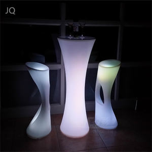 Led mobilya dikdörtgen ışık düğün Bar kokteyl sehpa akrilik plastik Modern ticari mobilya fabrikasından doğrudan fiyat - Product Image 4