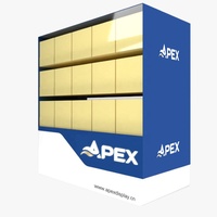 Vitrine à tabac APEX Premium moderne et écologique à 3 niveaux, finition polie - Présentoir de comptoir personnalisé avec tiroirs et panneaux de sécurité