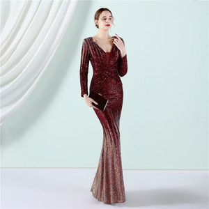 19037 #   Robes de <span class=keywords><strong>soirée</strong></span> de haute qualité pour femmes, robes longues à manches longues, dégradé de paillettes, <span class=keywords><strong>robe</strong></span> de mariée, <span class=keywords><strong>robe</strong></span> de fête - Product Image 5