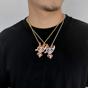 Colgante Hip Hop con Figura de Personaje de Héroe, Chapado en Oro Personalizado, Engaste de Puntas, Plata 925, Moissanita, Cadena Bling Iced Out para Conciertos - Product Image 5