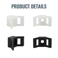 OUORO HC-3 Supports de fixation pour serre-câbles noirs de 5 mm de diamètre, 500 pièces/sac, 4 sacs/boîte, personnalisables en Nylon66