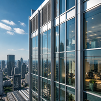 Panneaux de façade en verre double vitrage en alliage d'aluminium à rupture de pont thermique personnalisés, insonorisés et imperméables