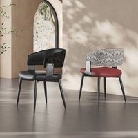 Chaise de salle à manger pliable en métal minimaliste italienne, noire, luxe léger, design moderne, dossier, hôtel, maison, îlot, comptoir, fauteuil