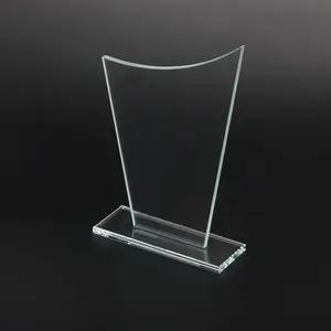 Factory Wholesale Cheap Blank Glass Shape Trophy For Business Sports Award Souvenir Gifts