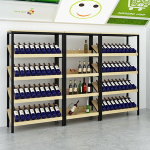 Estante inclinado de supermercado, tienda de conveniencia, estantes de acero y madera, estante de exhibición multicapa - Product Image 3