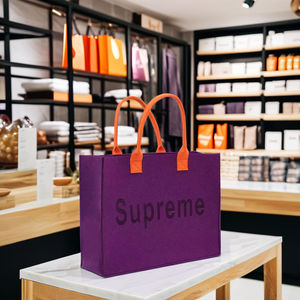 Sac de rangement en feutre coloré style coréen personnalisé Organisateur de transport durable et élégant pour les courses - Product Image 3