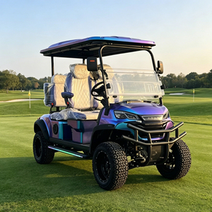 Voiturette de <span class=keywords><strong>golf</strong></span> électrique de luxe 4 places, toit Starlight, bande lumineuse LED multicolore, batterie au lithium, moteur AC 5KW, tout-terrain, rehaussée - Product Image 5