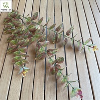 Feuilles d'eucalyptus artificielles au toucher réel, haute qualité, 3 branches, plante pour la décoration de la maison
