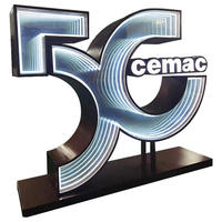 Lettres lumineuses LED 3D colorées sur mesure, panneaux publicitaires extérieurs sur pied, garantie 1 an, Abyss Mall