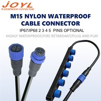 Connecteur étanche JOYL M15 mâle/femelle en cuivre plaqué or, contacts étanches IP67 250V 8A, répartiteur pour grands systèmes solaires