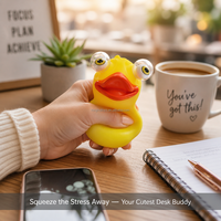 Jouet anti-stress amusant en PVC souple en forme de canard avec yeux qui sortent, idéal pour les enfants, le bureau, les fêtes d'anniversaire