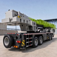 Grue mobile d'occasion de 80 tonnes avec flèche télescopique à cinq sections pour le levage industriel et les travaux d'infrastructure