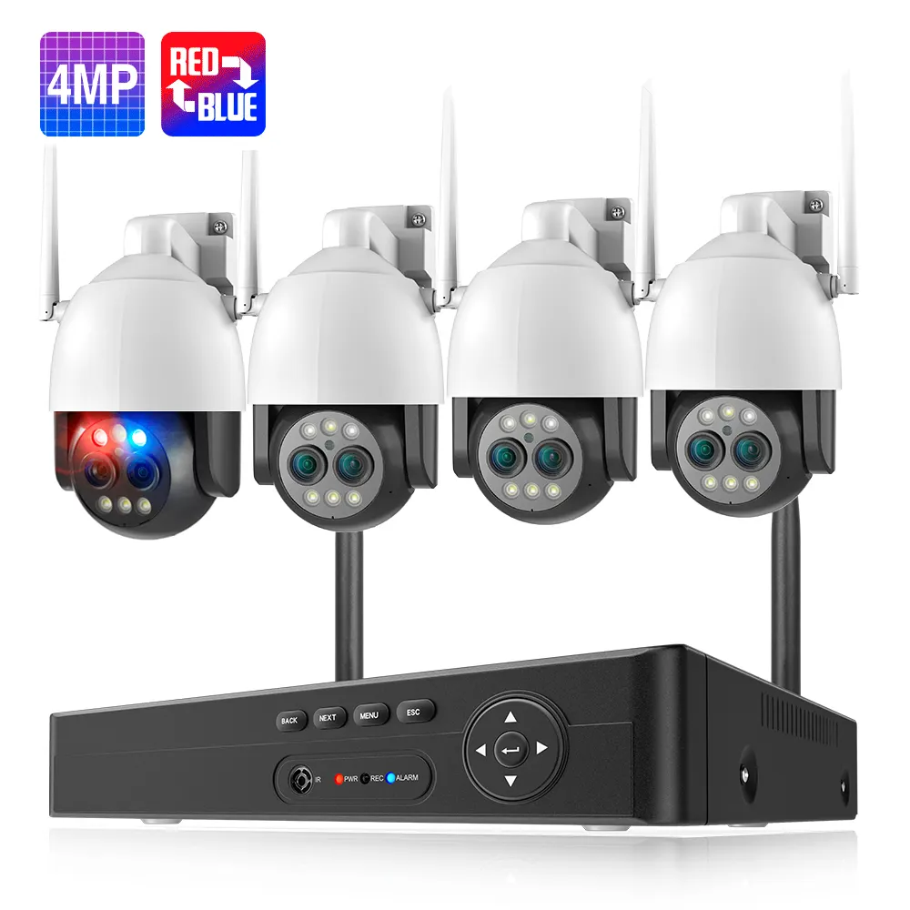 Sistema de vigilancia de seguridad, domo Ip con Zoom híbrido, 2K, 8X, impermeable, inalámbrica, Wifi, Cctv, Zoom, cámara de 4Mp