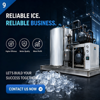 Machine à glace en paillettes de 1 tonne, qualité industrielle, production stable avec compresseur Xumei/PLC, économie d'énergie, réservoir d'eau, pour la transformation de la pêche
