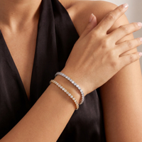 Nouveau Bracelet de danseuse élastique style tennis, ovale, en zircon super brillant, style bohème, en acier inoxydable Dazan INS, collection 2026, bijou pour femme, cadeau, meilleure vente