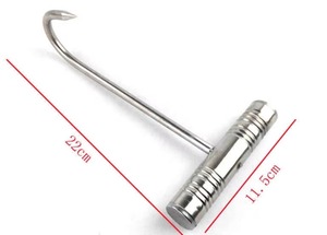 Thép không gỉ và gỗ xử lý t từ thịt móc cho BBQ phụ kiện nhà bếp cung cấp công cụ nướng Công cụ Hàn 2 phong cách - Product Image 5