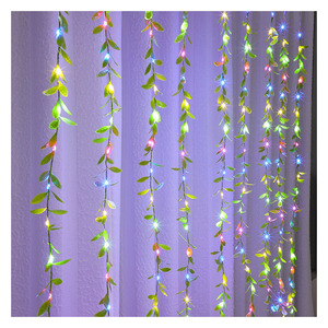 Guirnalda de Luces LED con Decoración Navideña de Hojas de Sauce y Ratán, para Interiores y Exteriores, Venta al Por Mayor - Product Image 1