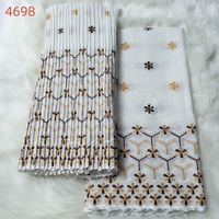 4698 Dentelle suisse en voile, dentelle africaine nigériane Lafaya, ensemble de 5 yards + 4 yards de dentelle en coton, tissu de Dubaï