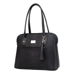 Sac fourre-tout noir pour femme Fana Idalia, motif Saffiano, bandoulière chaîne, sac à main décontracté pour un usage quotidien - Product Image 3