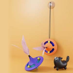 Entrega Rápida: Juguete Giratorio 2 en 1 para Gatos, Juguete Colgante con Ventosa y Pista de Bolas para Gatos - Product Image 4