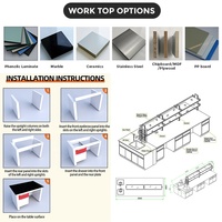 Mesa de Laboratorio Químico Moderna Resistente a Ácidos, Montada en el Suelo, con Estante para Reactivos