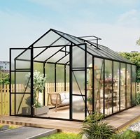 Kit de serre de jardin en aluminium de qualité supérieure pour l'extérieur, style moderne, cadre en métal, plantation de légumes, fleurs, nature, personnalisable