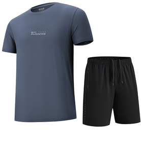 Conjunto Deportivo de Secado Rápido para <span class=keywords><strong>Hombre</strong></span>: Camiseta de Manga Corta y Pantalones Cortos para Entrenamiento Físico - Product Image 4