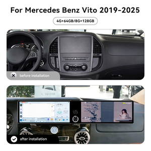 ZWNAV Double écran multimédia de navigation Android 13 de 12,3 pouces pour tableau de bord, navigation GPS pour <span class=keywords><strong>Mercedes</strong></span> Benz Vito 2019-2025, mise à niveau - Product Image 2