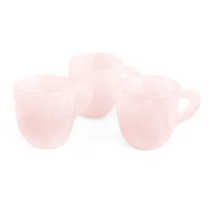 Wholesale Natural Healing Gemstone Hand Carved Crystal Mug Rose Quartz Mug Cup Tea Cup Glass