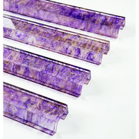 Règle de Mahjong Américain de 17,5 Pouces en Acrylique Transparent en Forme de U, Deux-en-Un, Doré Violet, pour 4 Joueurs, Vente en Gros