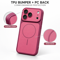 Étui hybride TPU PC plus épais de 2,0 mm, aimant 1500GS, film de protection d'écran HD transparent, revêtement antidérapant mat pour une protection quotidienne contre les chutes