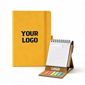 Manufacturer Wholesale Personalized Logo Journal Promo Business Gift Leather Notebook With Pen Holder Custom Promotional Gifts - Product Image 1