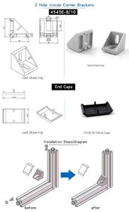 1036 Fournisseur Chinois 4545 Connecteur à fente 10 Supports d'angle en aluminium moulé Fixations utilisées pour profilés en aluminium 4545 - Product Image 4