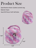 Nouvelle Trousse de Toilette de Voyage Ronde Dégradée Style Ins pour Femme, Douce et Moelleuse, en Nylon avec Fermeture Éclair Bidirectionnelle