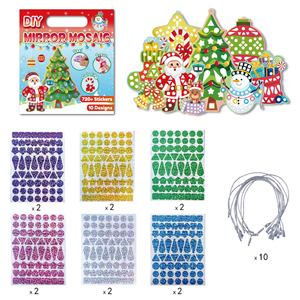 Autocollants mosaïques pour enfants, jouets faits main, bricolage, autocollants miroir brillants à colorier, autocollants de vacances - Product Image 6