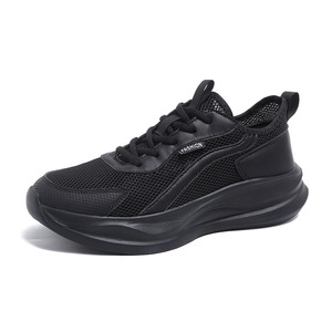 Zapatos Deportivos Negros de Malla con Cordones, Punta Redonda, Entresuela Transpirable de EVA, Suela de Goma, para Todas las Temporadas, Venta al Por Mayor - Product Image 2