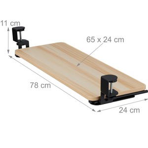 Support de clavier pour ranger souris et clavier, plateau de clavier sous le bureau, extensible avec pince, glissière stable - Product Image 2