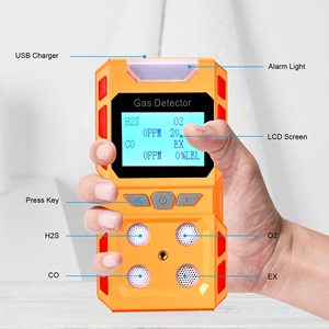 ハンドヘルド4 in 1マルチガス検知器H2s Co O2 EX硫化水素水素H2Sポータブルガス分析器酸素濃縮器分析器 - Product Image 2