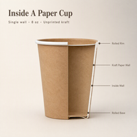 Gobelets en papier jetables de 8 oz de qualité alimentaire, à paroi simple, écologiques, pour café et thé, avec logo personnalisé, pour les cafés à emporter et les fêtes