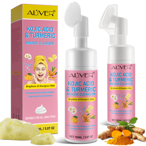 <span class=keywords><strong>ALIVER</strong></span> 150ML Soin du visage, nettoyant visage en mousse pour éliminer l'acné, les boutons, les taches brunes, nettoyage en profondeur, acide kojique, curcuma - Product Image 4
