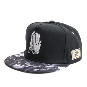 MSMC <b>Snapback</b> <b>Cap</b> Embroidered Praying Hands Unisex Streetwear Hat Flat Brim Canvas Hip Hop <b>Cap</b> - Product Image 2