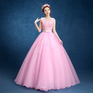 Pink Tulle Dress Long Skirt Stage <b>Performance</b> Costume Women Slimming Puffy Skirt Art Exam <b>Wear</b> - Product Image 1