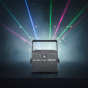 QSE Lighting Projecteur Laser RVB Pleine Couleur 10W DMX512 en Aluminium pour Animation Disco, Pointeurs <span class=keywords><strong>DJ</strong></span> pour Mariage, Fête, Club, Spectacle KTJ - Product Image 1