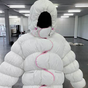 عالية الجودة للغاية الوزن الثقيل Gsm الشتاء الدافئ المتضخم مطوي بغطاء الرأس سحاب يصل عادي الشتاء مصمم الشارع الشهير - Product Image 4